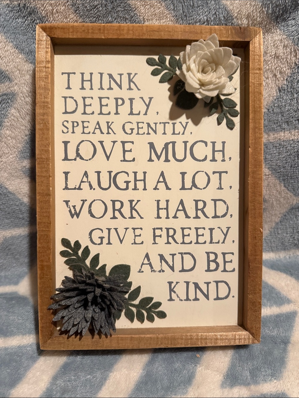 Hobby Lobby Rustic White and Navy Inspirational Wall Sign